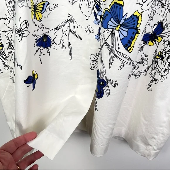 RSVP by Talbots- Floral Butterfly Sheath Print Dress - White, Blue, Yellow - Picture 6 of 9